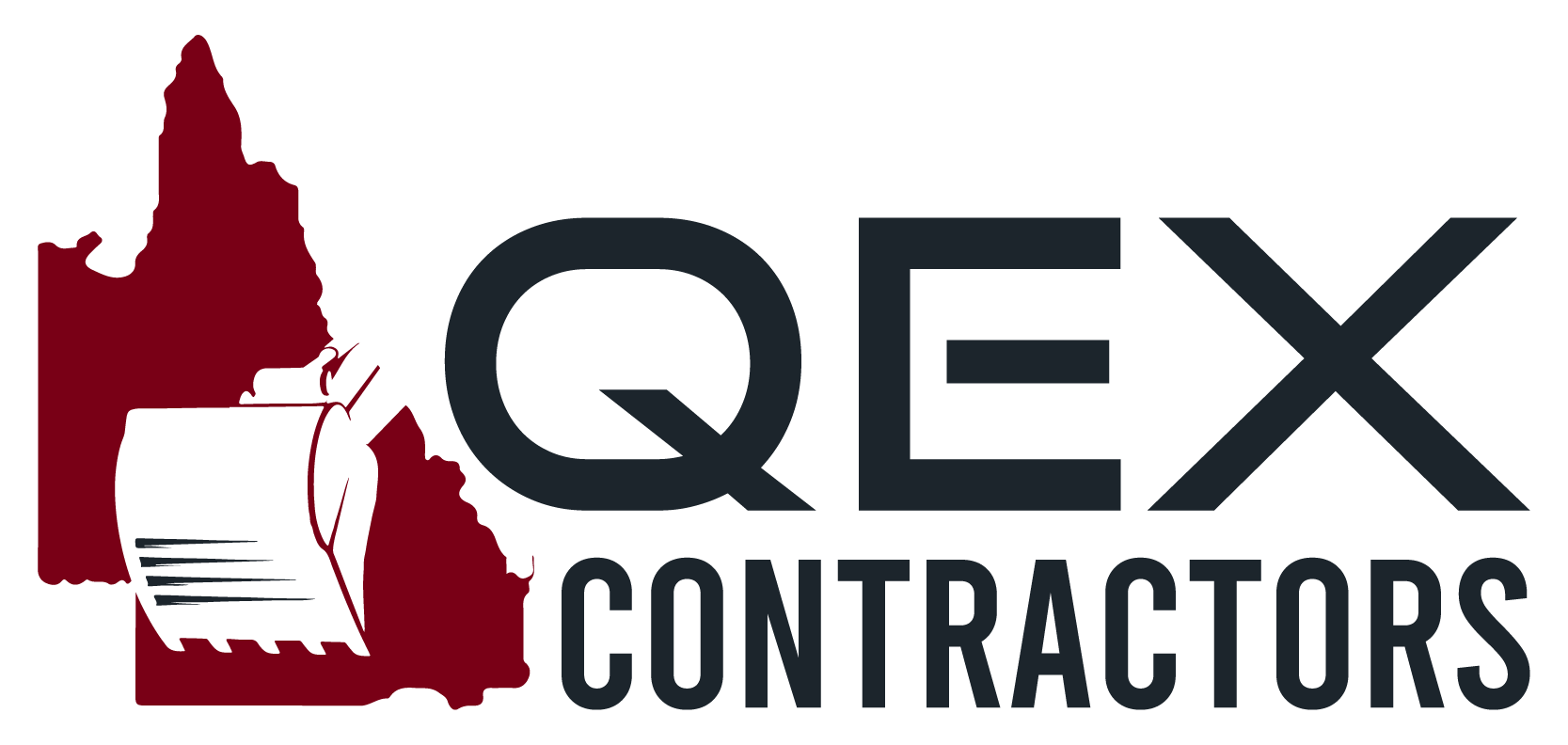 Qex Contracting logo in footer